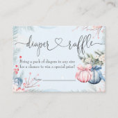 冬の性別リビールパーティーおむつラッフル エンクロージャーカード (正面)