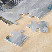 冬の恋人の雪のロンドンテムズビッグベンの絵画 ジグソーパズル (側面)