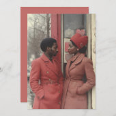 冬の恋:黒いカップルの親密な瞬間 招待状 (正面/裏面)