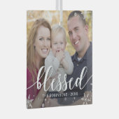 冬の恵みカスタムのフォトクリスマス装飾 ガラスオーナメント (正面右)