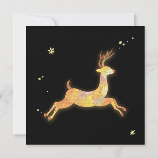 冬の恵みトナカイ結婚式の日付を保存 セーブザデート (裏面)