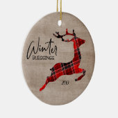 冬の恵みプレイドトインデナー セラミックオーナメント (右)