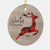 冬の恵みプレイドトインデナー セラミックオーナメント (左)