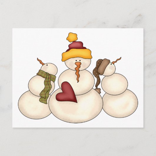 冬の恵み・雪だるま ポストカード (正面)