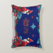 冬の恵み:(鳥)ショウジョウコウカンチョウ&クロスクリスマス アクセントクッション (正面(垂直))