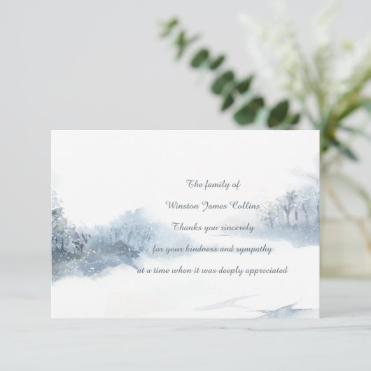 冬の悔やみや弔慰サンキューカード サンキューカード (スタンド正面)