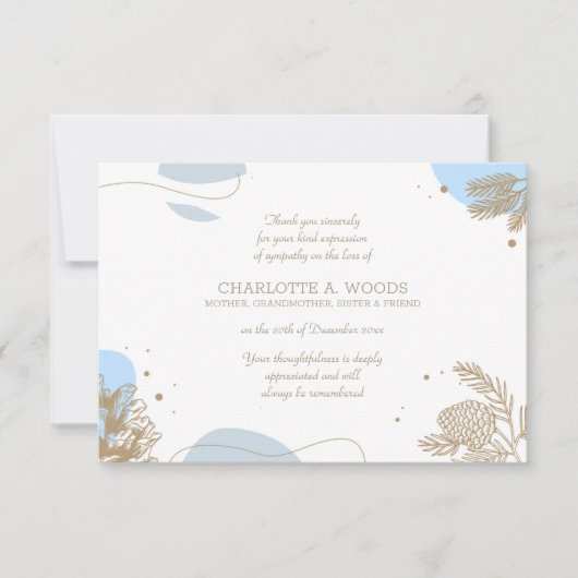 冬の悔やみや弔慰サンキューカード サンキューカード (正面)