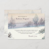 冬の悔やみや弔慰サンキューカード 招待状 (正面/裏面)