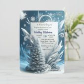 冬の情景と雪と氷の結晶を捉えたアート 招待状 (スタンド正面)