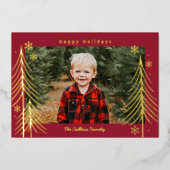 冬の情景 ホイル ハoliday カード クリスマス カード (正面)