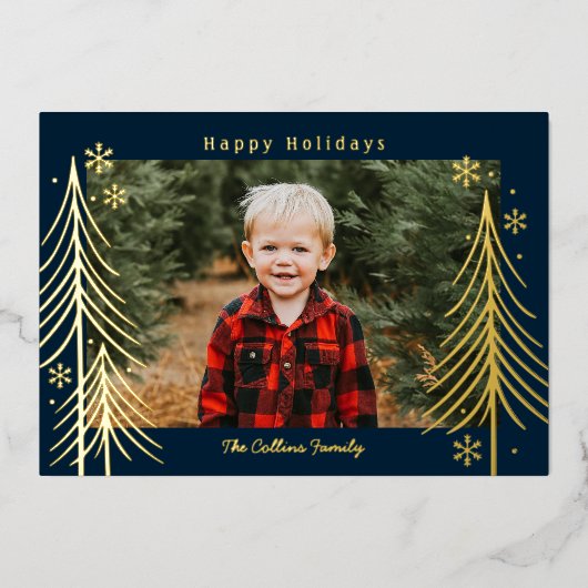 冬の情景 ホイル ホリデー カード クリスマス カード (正面)