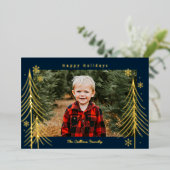 冬の情景 ホイル ホリデー カード クリスマス カード (立ち正面)