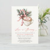 冬の愛がブルーイング赤い弓ブライダルシャワー 招待状 (スタンド正面)