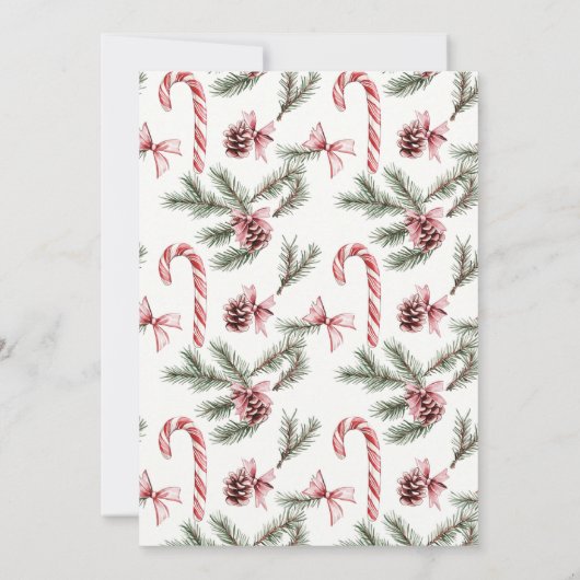 冬の愛がブルーイング赤い弓ブライダルシャワー 招待状 (裏面)