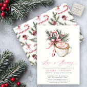 冬の愛がブルーイング赤い弓ブライダルシャワー 招待状