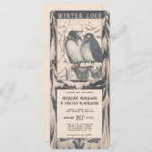 冬の愛の鳥結婚- s 招待状 (正面/裏面)