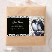 冬の愛の鳥、ダマスク ラベル (インサイチュ)