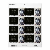 冬の愛の鳥、ダマスク ラベル (フルシート)