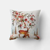 冬の愛バードクリスマスツリーの水色 クッション (裏面)