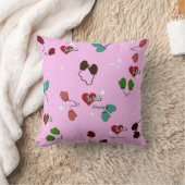 冬の愛ミトンとスノーフレーク・パターンをフックスに クッション (ブランケット)