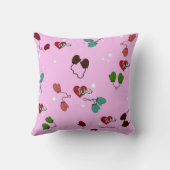 冬の愛ミトンとスノーフレーク・パターンをフックスに クッション (裏面)