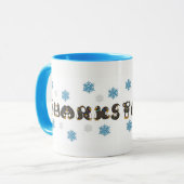 冬の感謝してい雪雪のペンギンありがとう マグカップ (正面左)