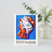 冬の手袋の中の村、オーストリアのザルツブルグ ポストカード (スタンド正面)