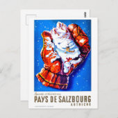 冬の手袋の中の村、オーストリアのザルツブルグ ポストカード (正面/裏面)