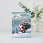 冬の抱擁の中をグライディング ポストカード (スタンド正面)