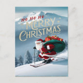 冬の抱擁の中をグライディング ポストカード (正面)