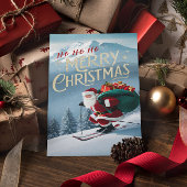 冬の抱擁の中をグライディング ポストカード