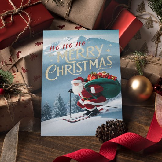 冬の抱擁の中をグライディング ポストカード