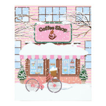 冬の抱擁、雪の中で居心地の良いコーヒーショップ