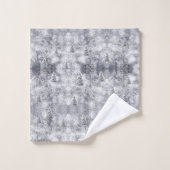 冬の抽象芸術ツリーグレーホリデイ バスタオルセット (ウォッシュタオル)