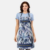 冬の抽象芸術リーフエプロン名前をカスタムする エプロン (着用した状態)