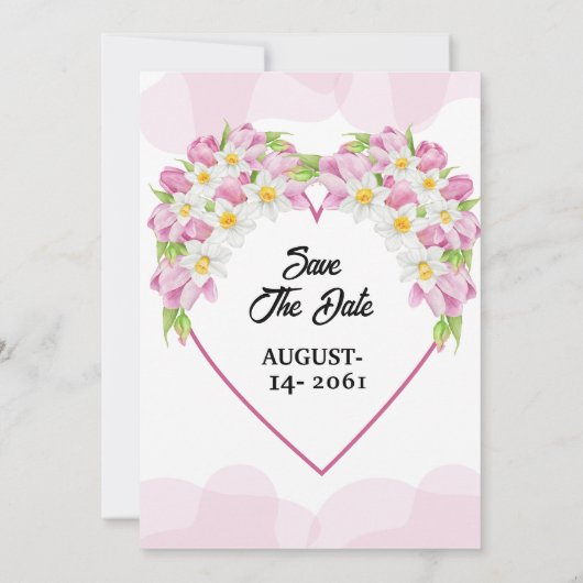 冬の招待状カードフローラ誕生日パーティーカード 招待状 (裏面)