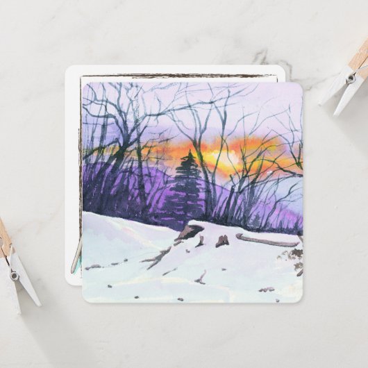 冬の挨拶状 カード (正面/裏面インサイチュ)