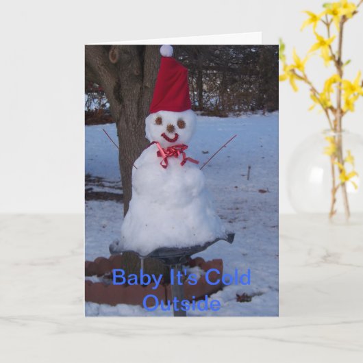 冬の挨拶状 カード (黄色い花)