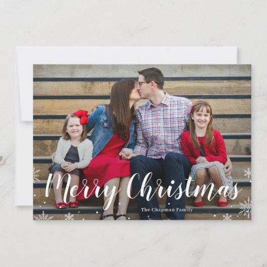 冬の挨拶 ホリデー フォト カード (正面)