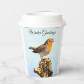 冬の挨拶。ロビンが歌う 紙コップ (裏面)