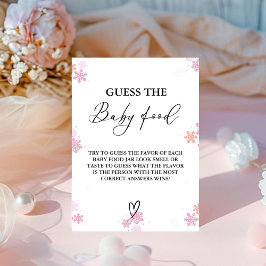 冬の推測ベビー食べ物ベビーシャワーゲーム 台座サイン