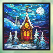 冬の教会の窓にしがみつく ウィンドウサイン (シート3)