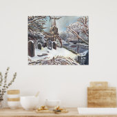 冬の教会 ポスター (キッチン)