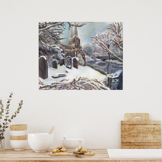 冬の教会 ポスター (キッチン)