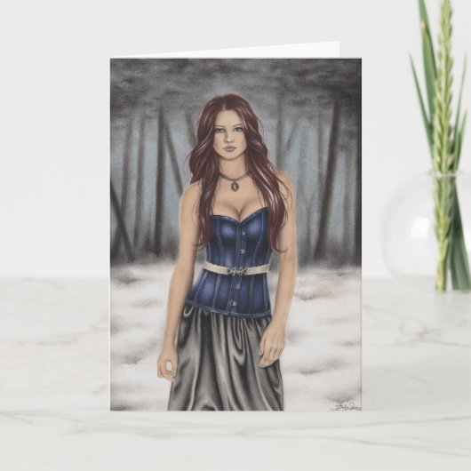 冬の散歩グリーティングカード カード (正面)