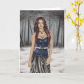 冬の散歩グリーティングカード カード (黄色い花)