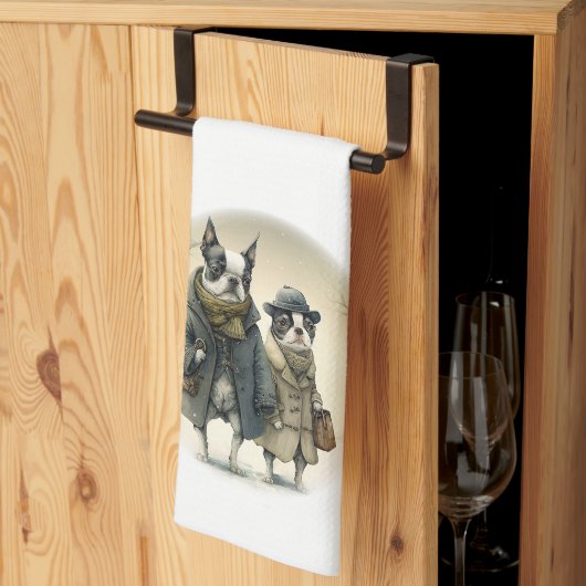 冬の散歩01 キッチンタオル (三つ折り)