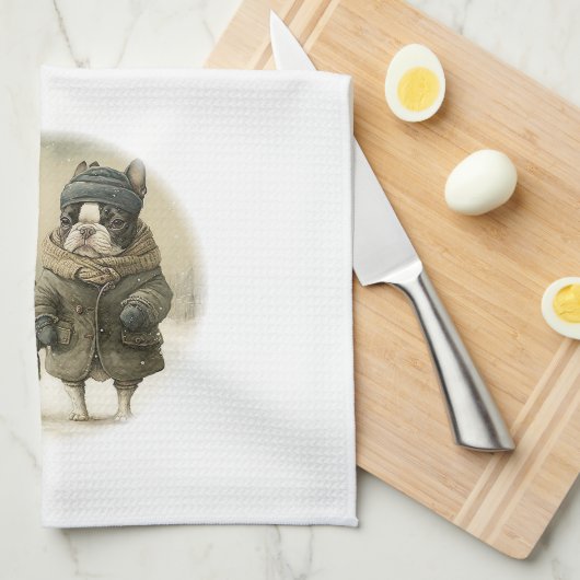 冬の散歩02 キッチンタオル (四つ折り)