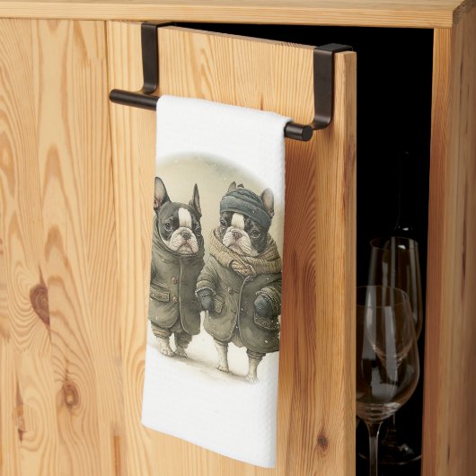 冬の散歩02 キッチンタオル (三つ折り)