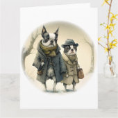 冬の散歩 カード (黄色い花)